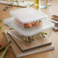 Pyrex Set of 2 Glass Roasters with Plastic Storage Lids
