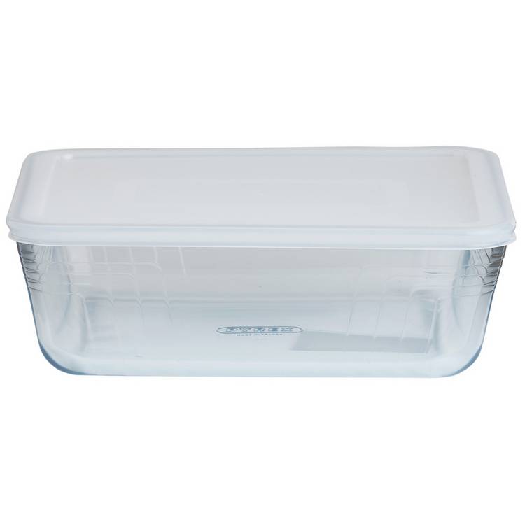 Pyrex Set of 2 Glass Roasters with Plastic Storage Lids