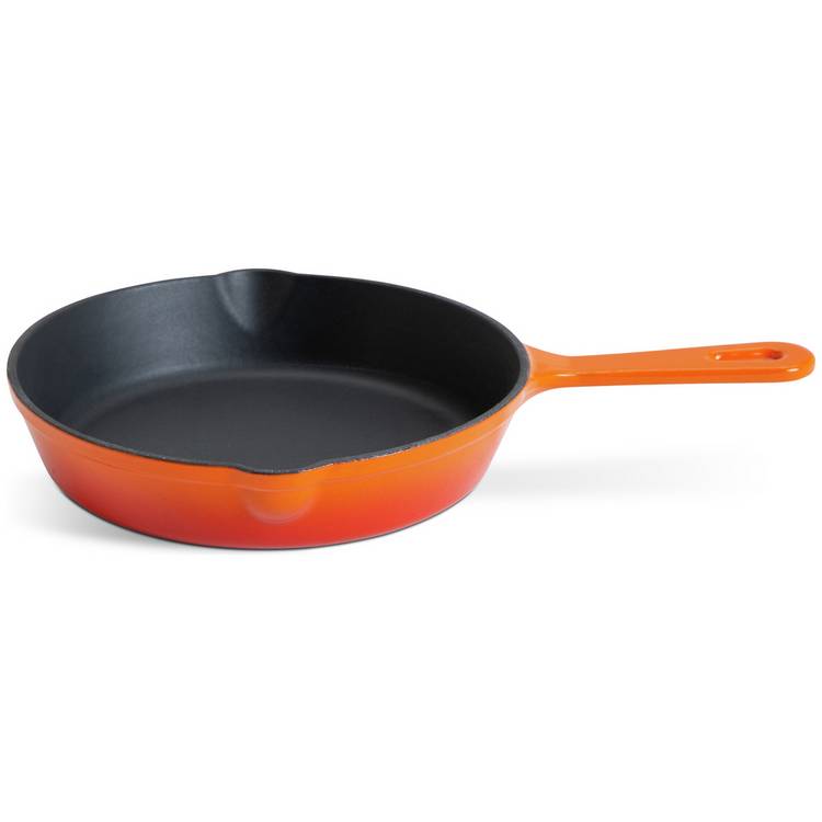 Habitat 19.5cm Cast Iron Frying Pan - Orange