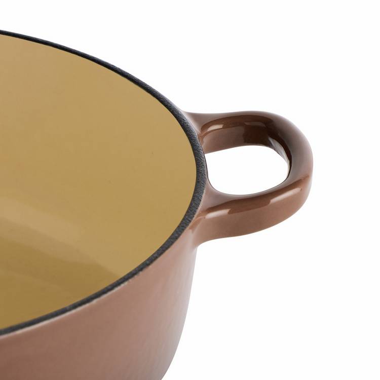 Habitat 4 Litre Shallow Cast Iron Casserole Dish - Chocolate