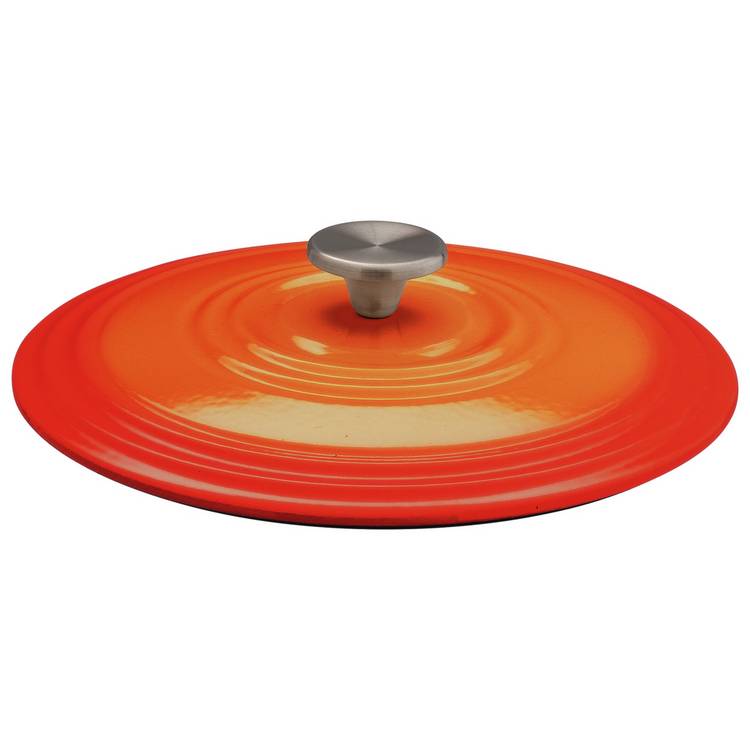 Habitat 5.3 Litre Cast Iron Casserole Dish - Orange